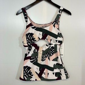 Athletha Tropical Geo Cutout Tankini NWT